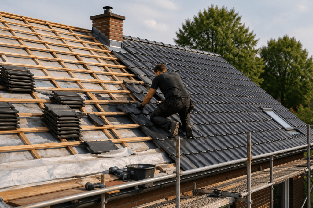 Dakrenovatie in volle gang (1)